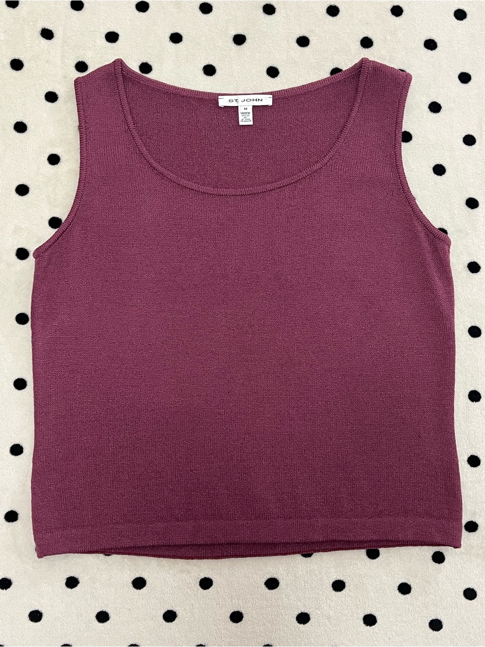 St. John Purple Wool Blend Tank Top Size M